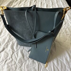 Stuart Weitzman Teal Shoulder Bag with Gold Hardware